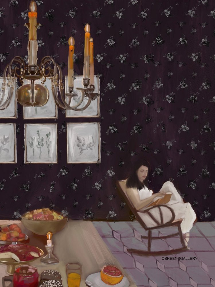 Acogedora lectura matutina de Osheensgallery