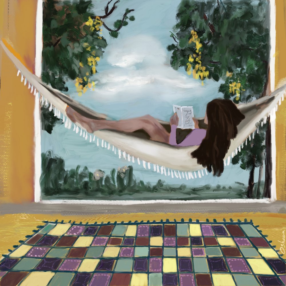 Escapada de lectura en hamaca de Osheensgallery