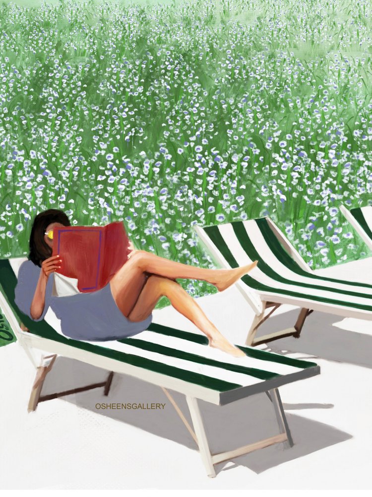 Relajante lectura en el jardín de Osheensgallery