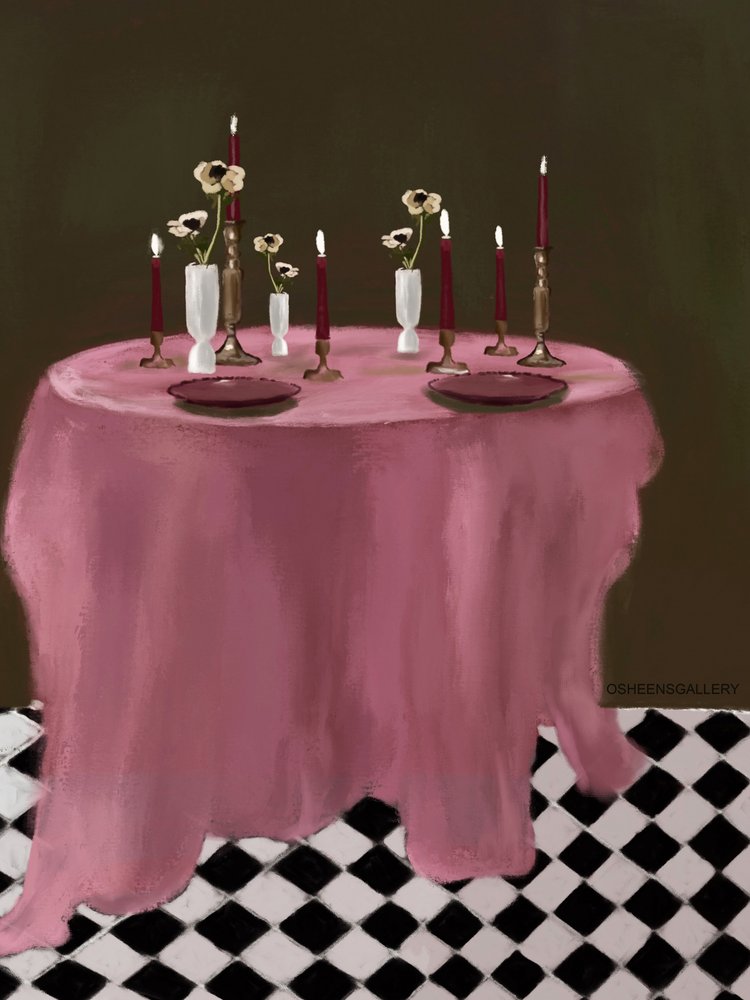 Mesa románticamente dispuesta de Osheensgallery