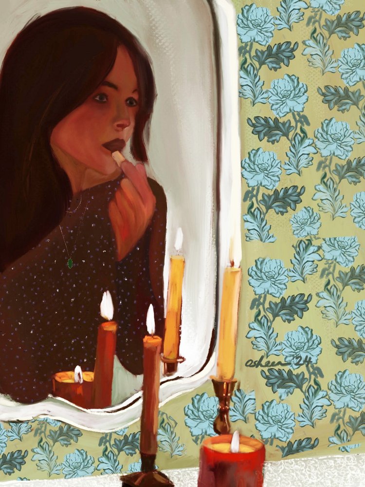 Suave reflejo de la luz de las velas de Osheensgallery