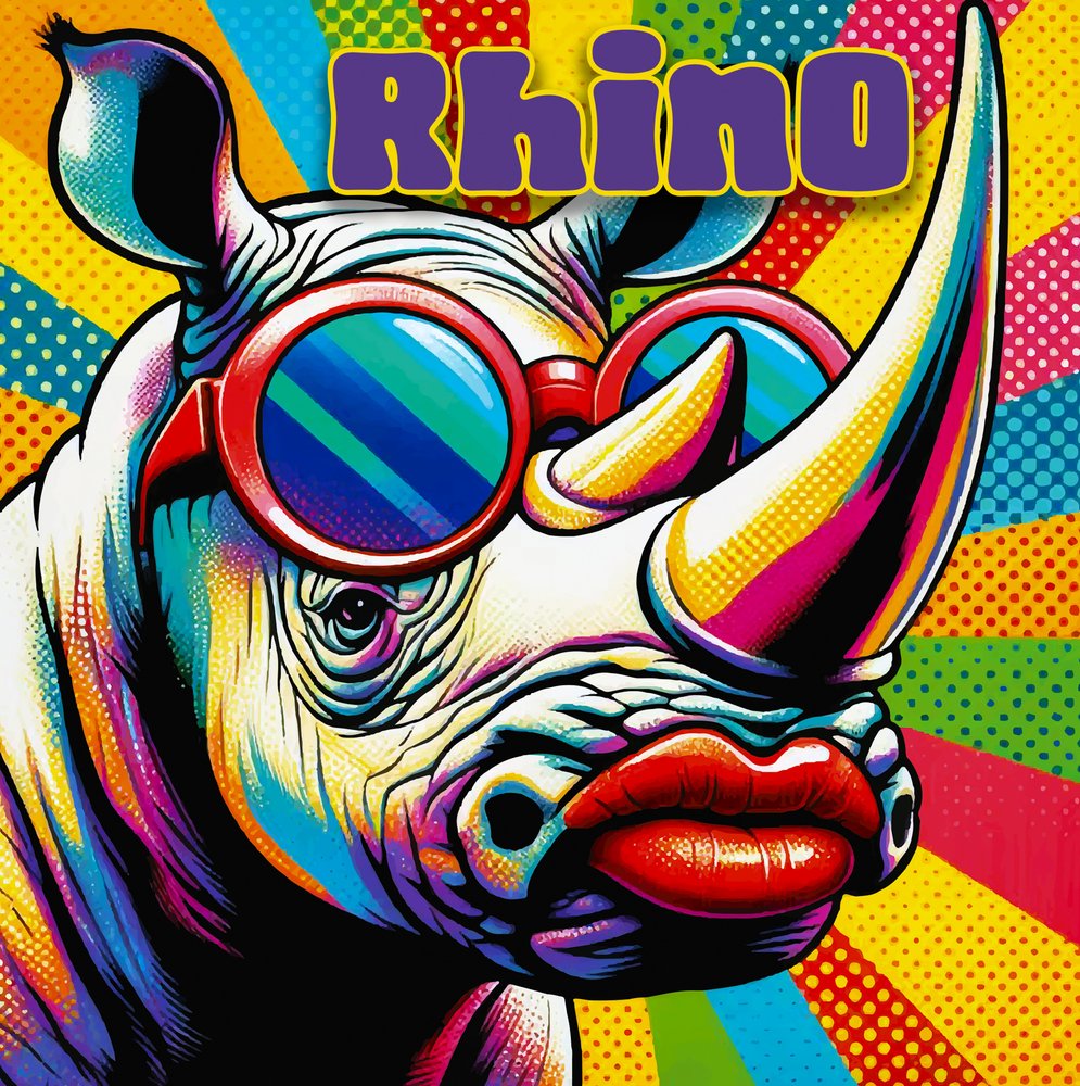 Rinoceronte pop de colores de Osvaldo Russo