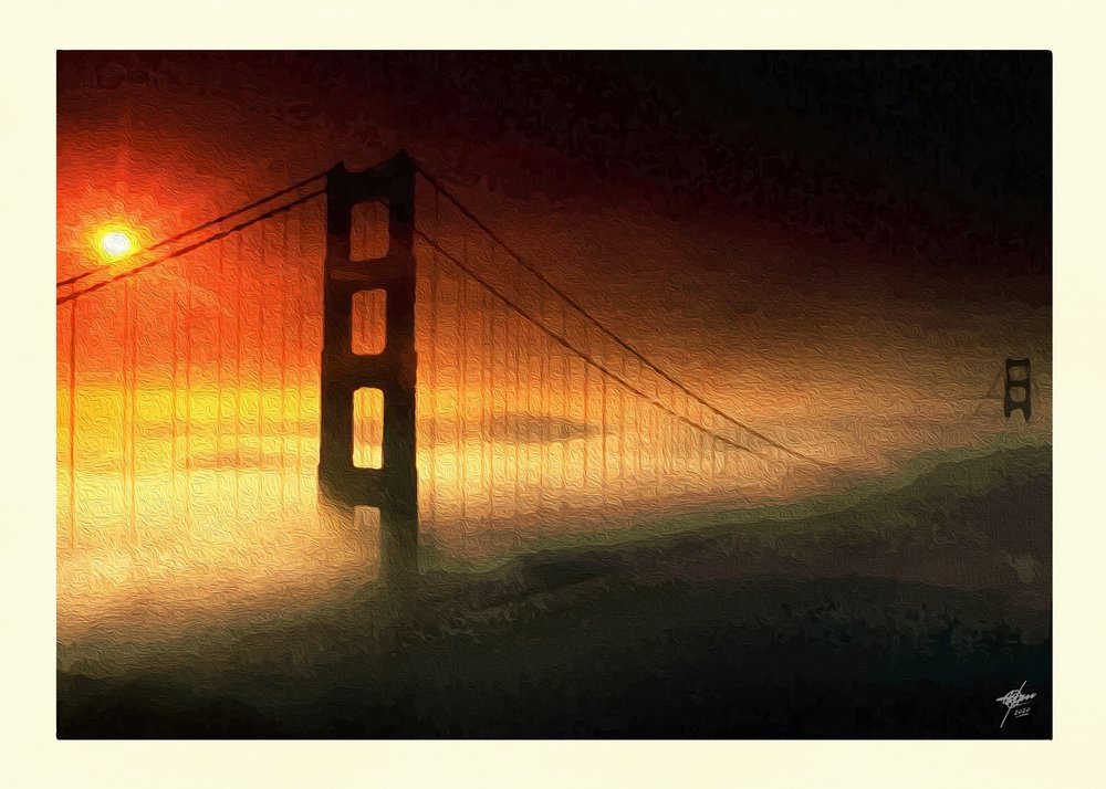 Niebla al atardecer en el Golden Gate de Osvaldo Russo