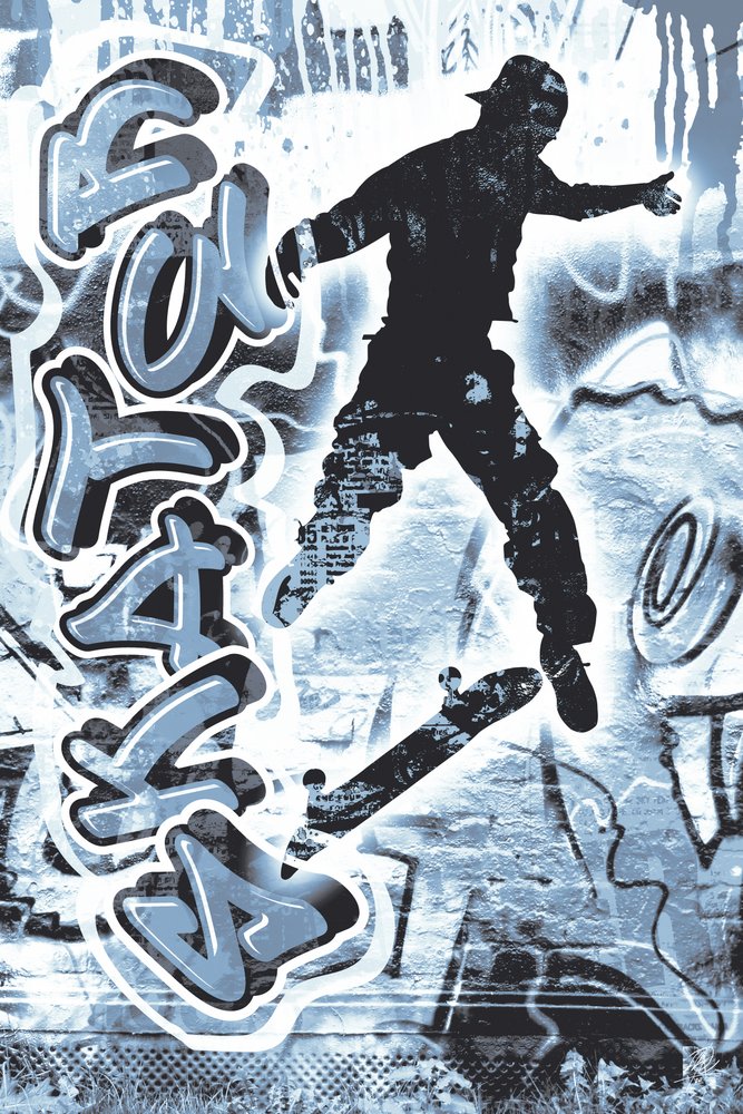 Acción de skate y grafitis de Osvaldo Russo