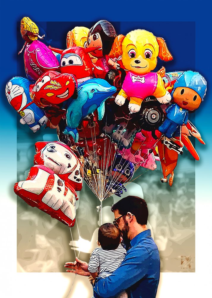 Globos «Feliz papá y bebé» de Osvaldo Russo