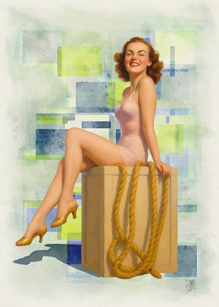 Pin-up vintage alegre de Osvaldo Russo