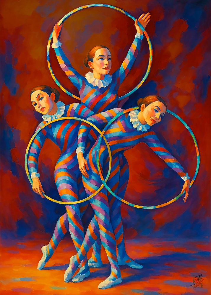Bailarines de aro Harlequin de Osvaldo Russo