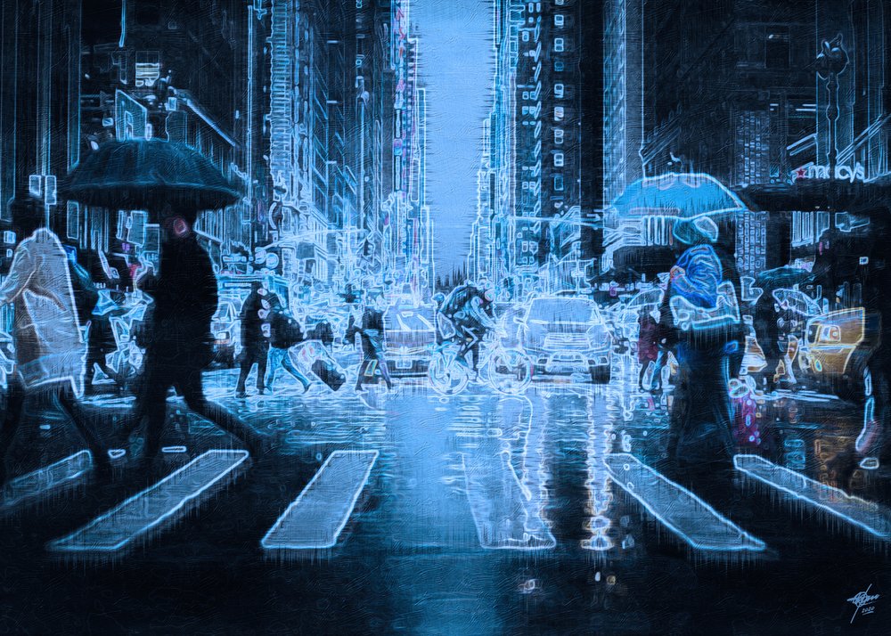 Noche en la ciudad de neón de Osvaldo Russo