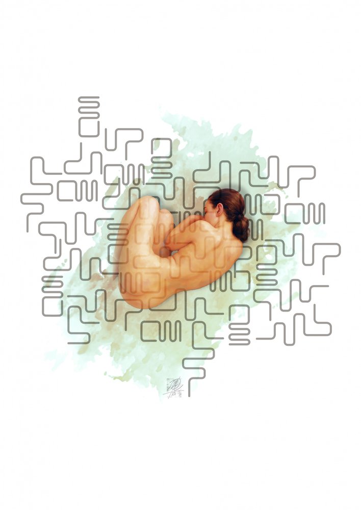 Mujer desnuda: sereno y abstracto de Osvaldo Russo