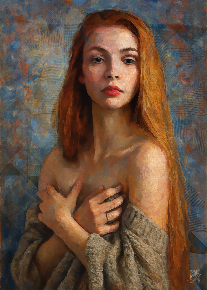 Retrato de una pelirroja pensativa de Osvaldo Russo