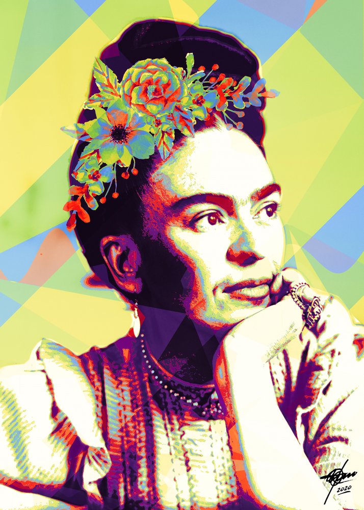 Retrato vibrante de Frida de Osvaldo Russo