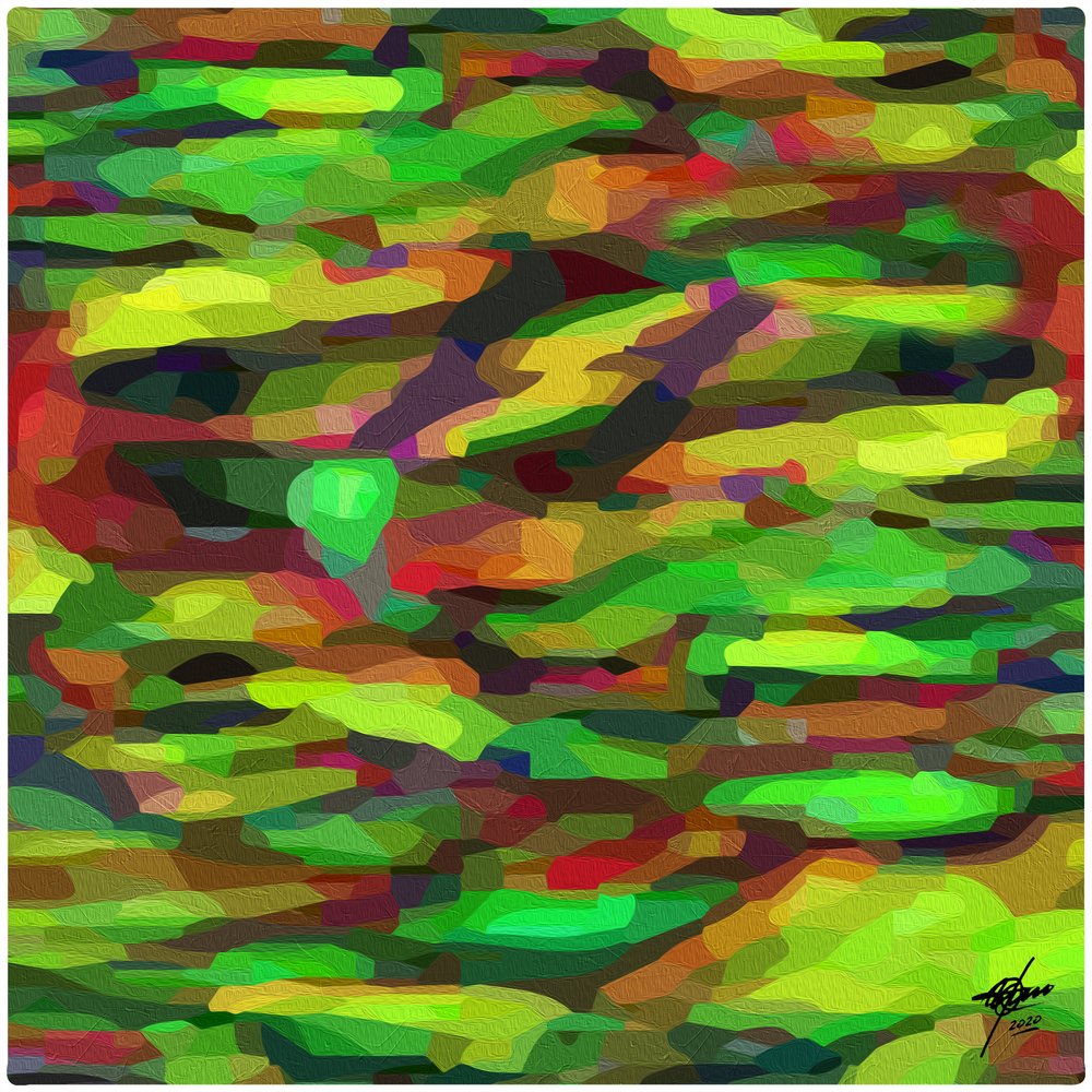 Flujo abstracto en verde intenso de Osvaldo Russo