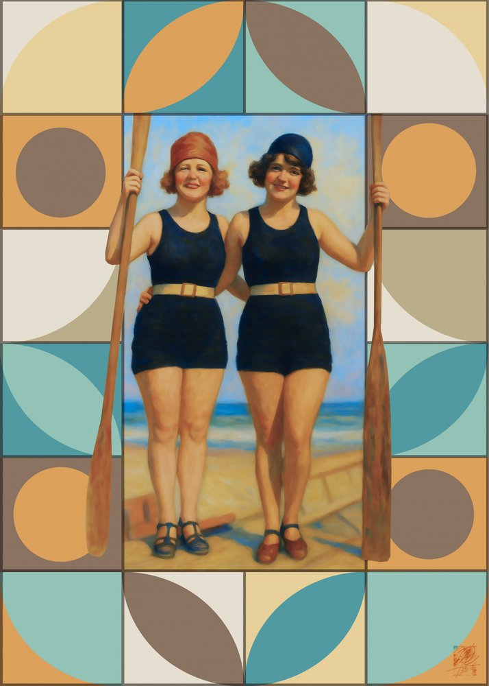 Remeros de playa de época de Osvaldo Russo
