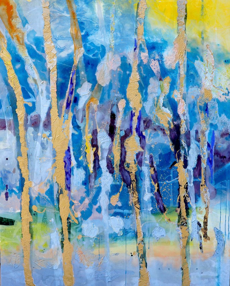 Abstracto dorado vibrante de POOVI ART