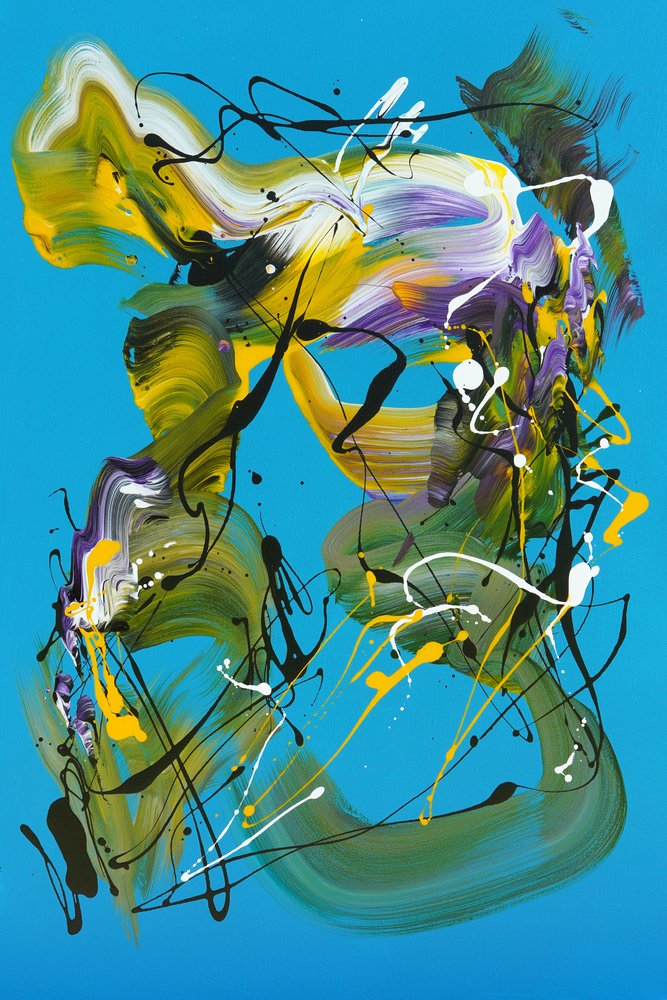 Remolinos abstractos llenos de colorido de Paresh Nrshinga FRSA