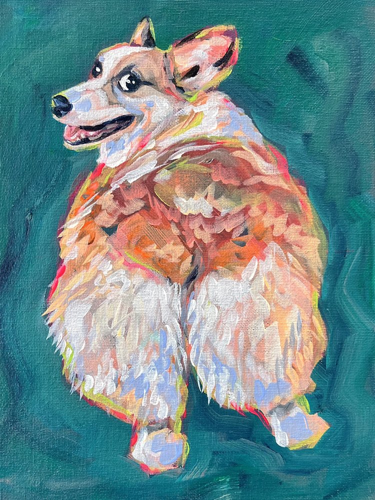 Un corgi lleno de vida de Pauline Wegman | Key and Sea Creative