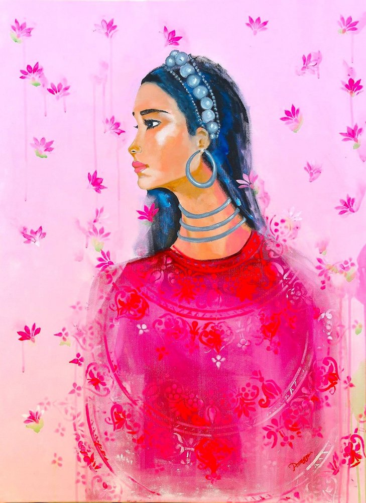 Mujer elegante: Loto rosa de Poonam Choudhary