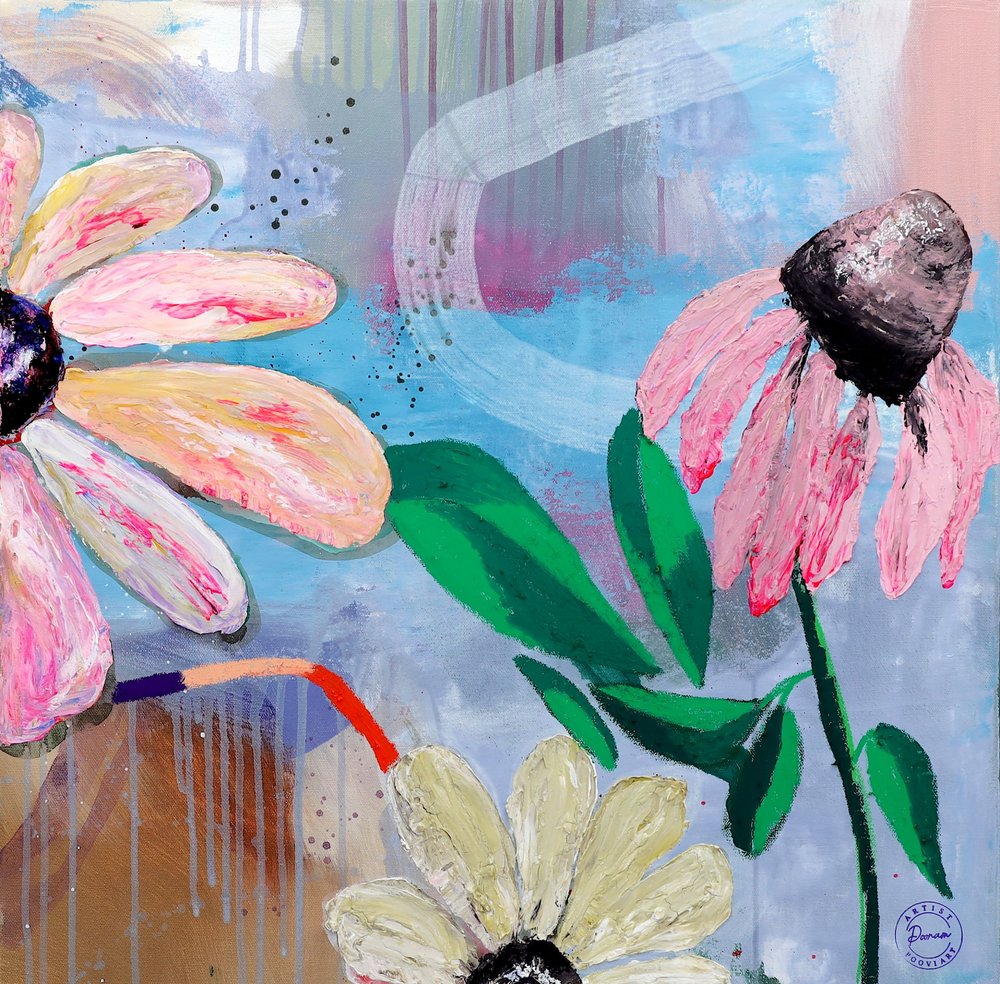 Abstracto floral vibrante de Poonam Choudhary