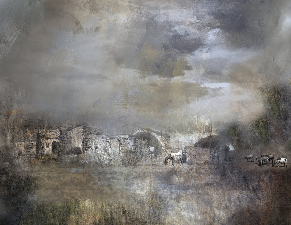 Antiguo pueblo bajo las nubes de Rachel Pansky