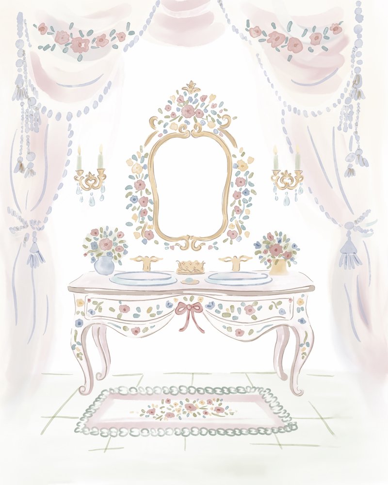 Elegante tocador con motivos florales de Radhika Modi