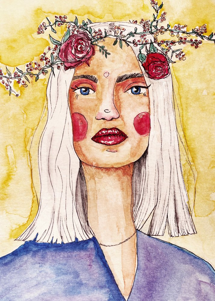 Dama con corona de flores de Raissa Oltmanns