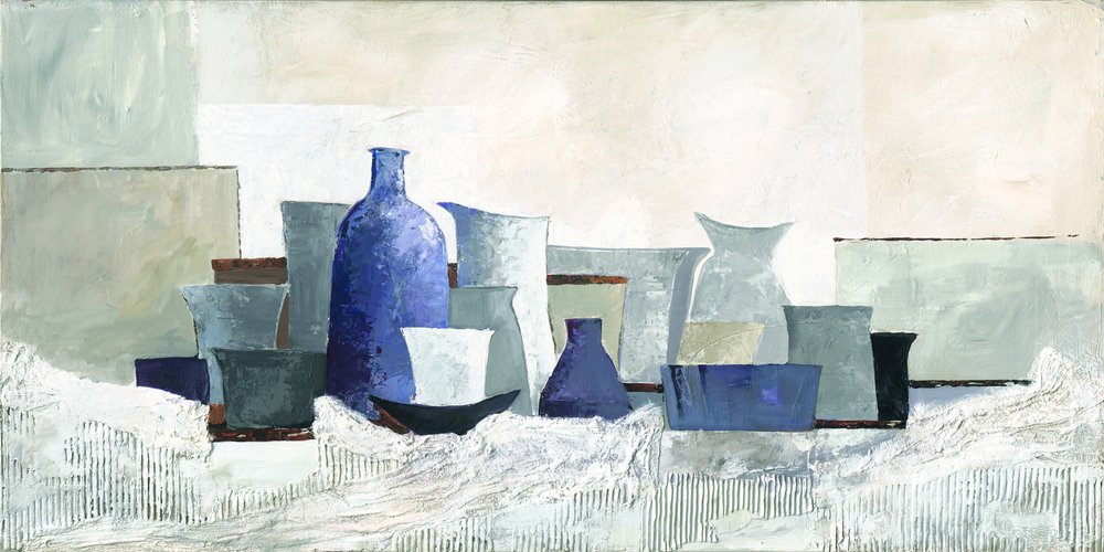 Naturaleza muerta azul moderna de Renate Holzner