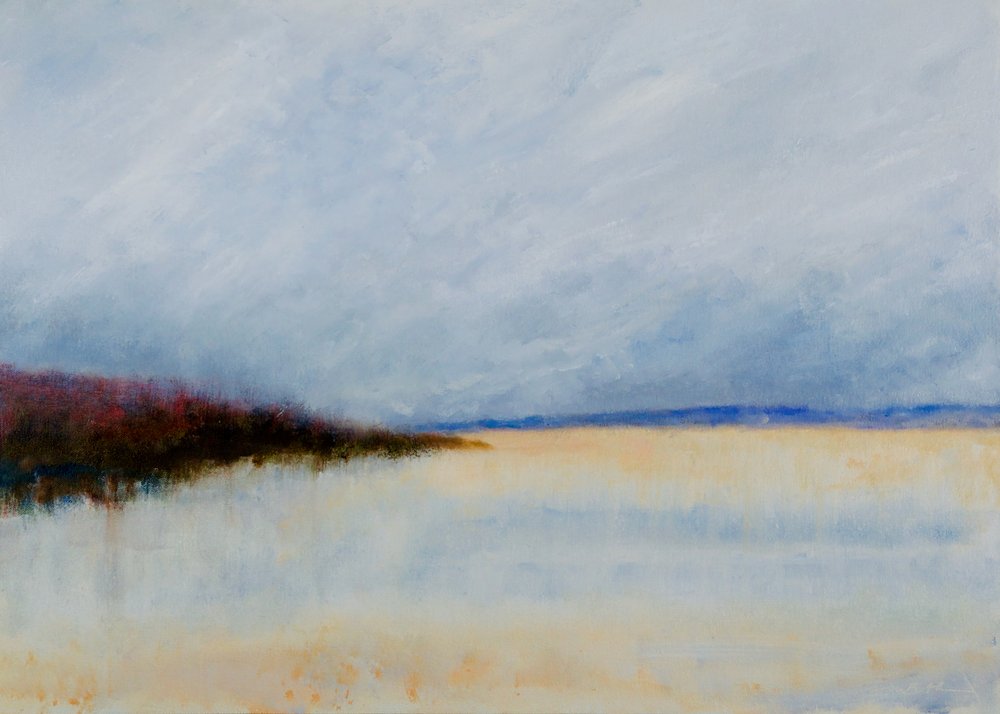 Horizonte costero brumoso de Richard Gombar
