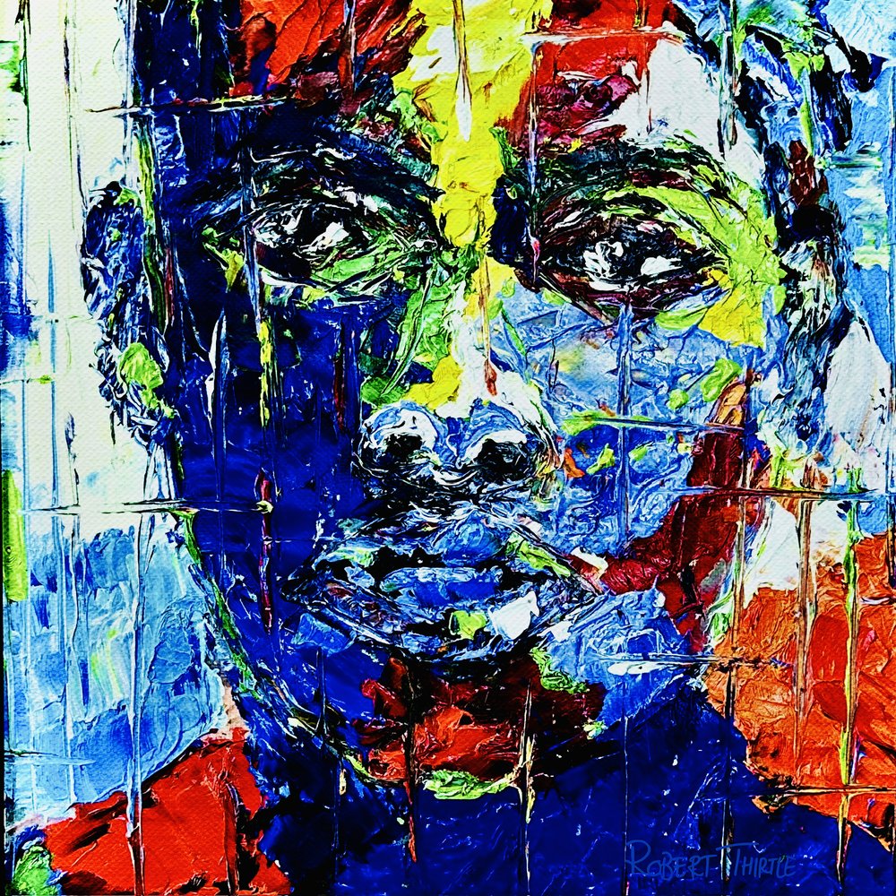 Rostro abstracto y colorido de Robert Thirtle
