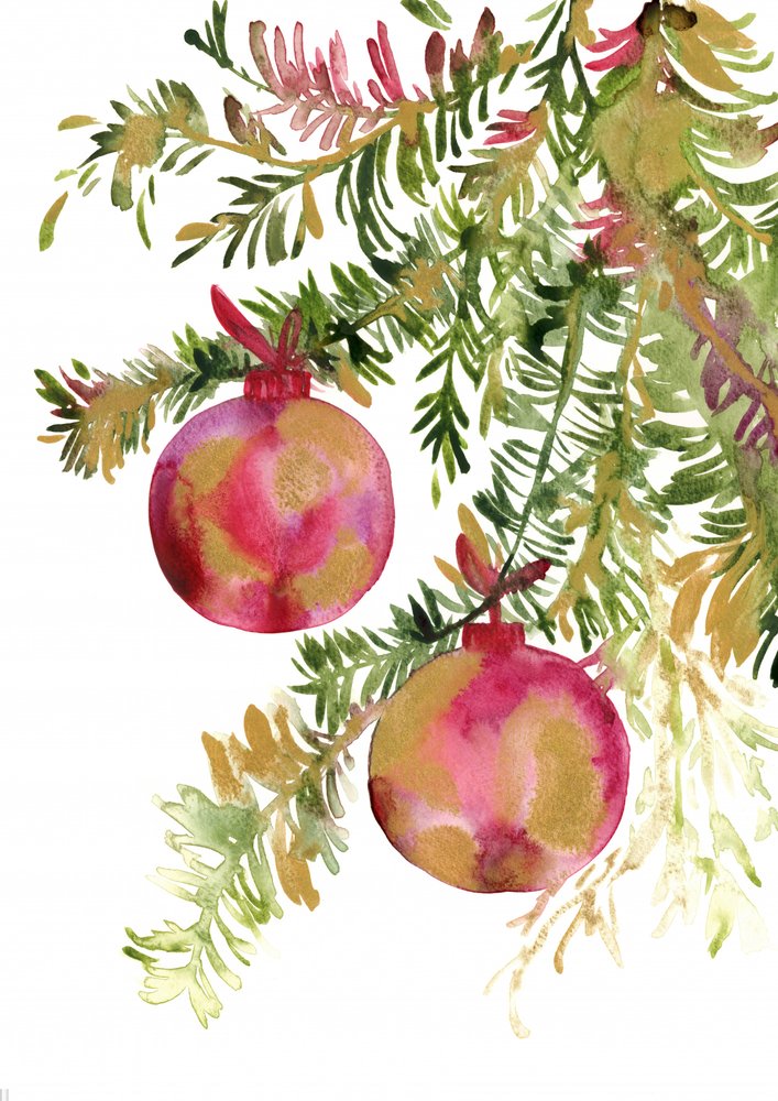 Pino navideño y adornos de Rosana Laiz Blursbyai