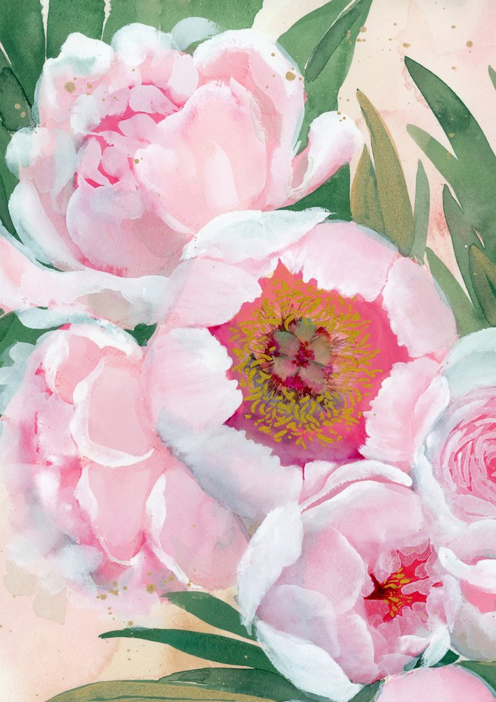 Flores de peonía rosa de Rosana Laiz Blursbyai