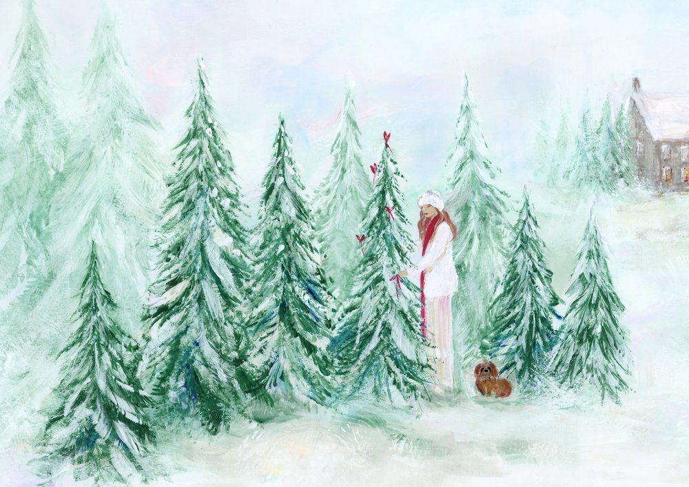 Decoración de bosque invernal de Rosana Laiz Blursbyai