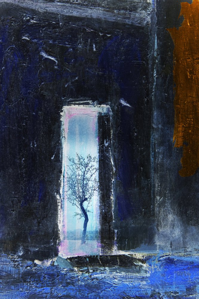 Ventana con árbol solitario de Rudi Jacobs