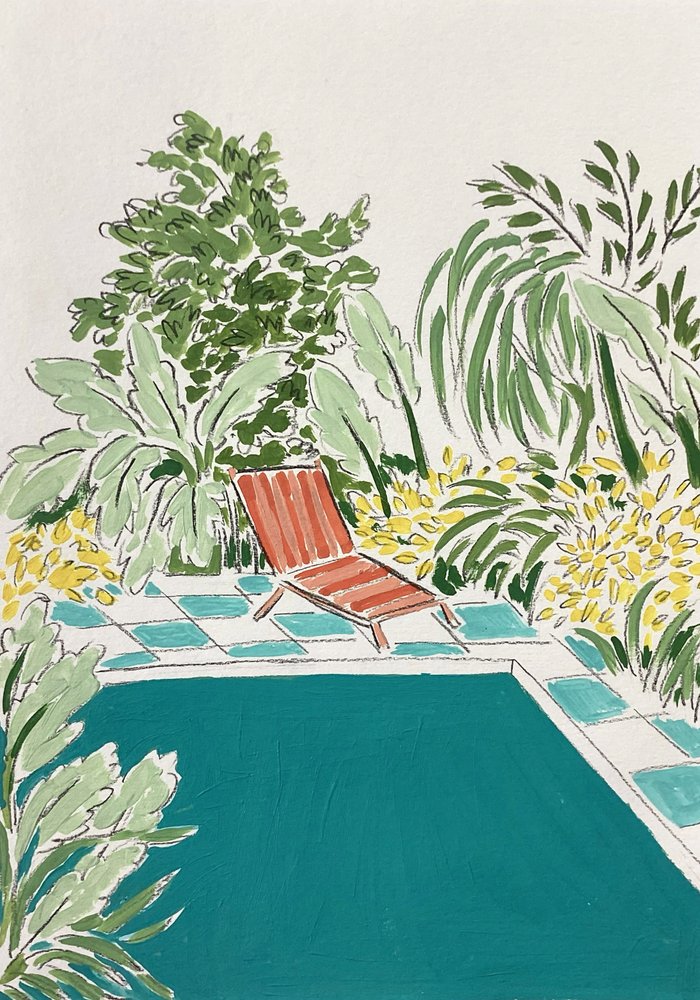 Relajante jardín junto a la piscina de Rushati Chowdhury