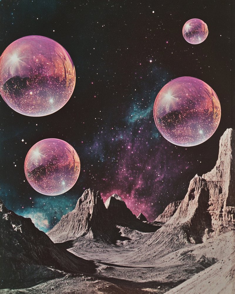 Paisaje extraterrestre de esferas púrpuras de Samantha Hearn