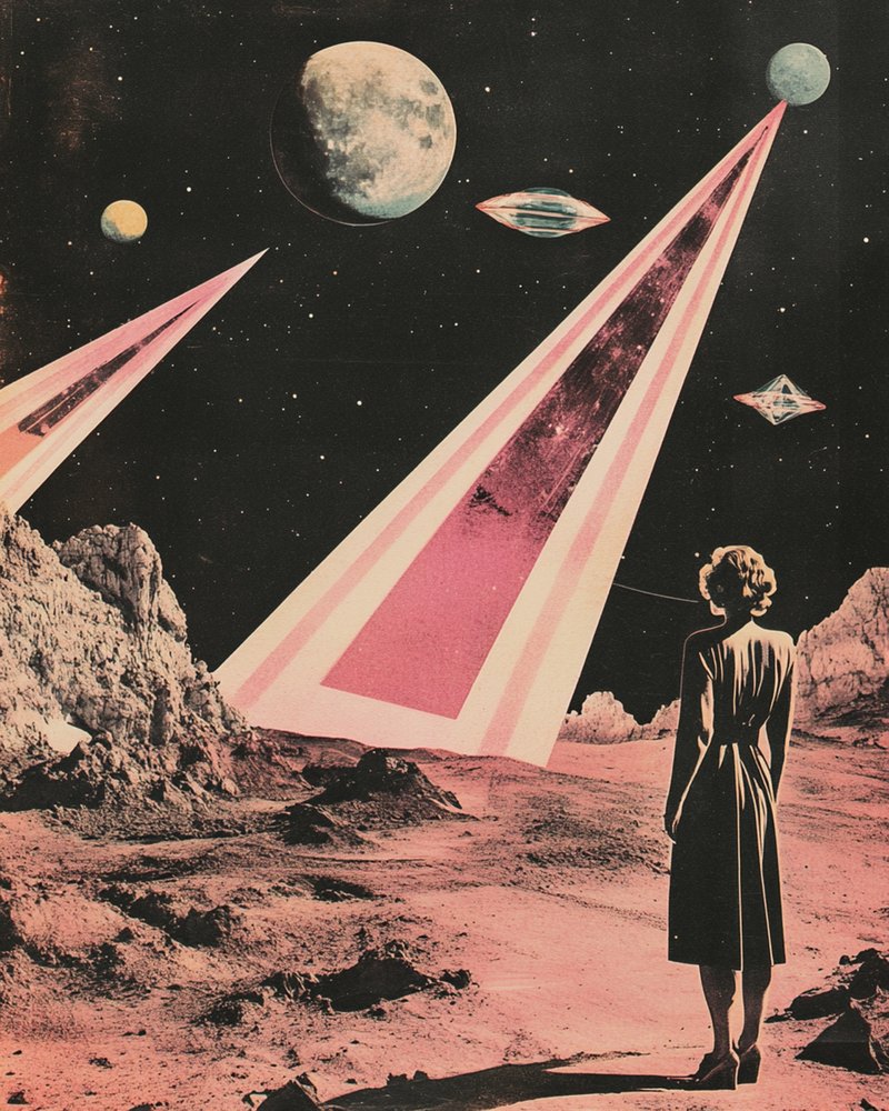 Una mujer contempla un mundo extraterrestre de Samantha Hearn