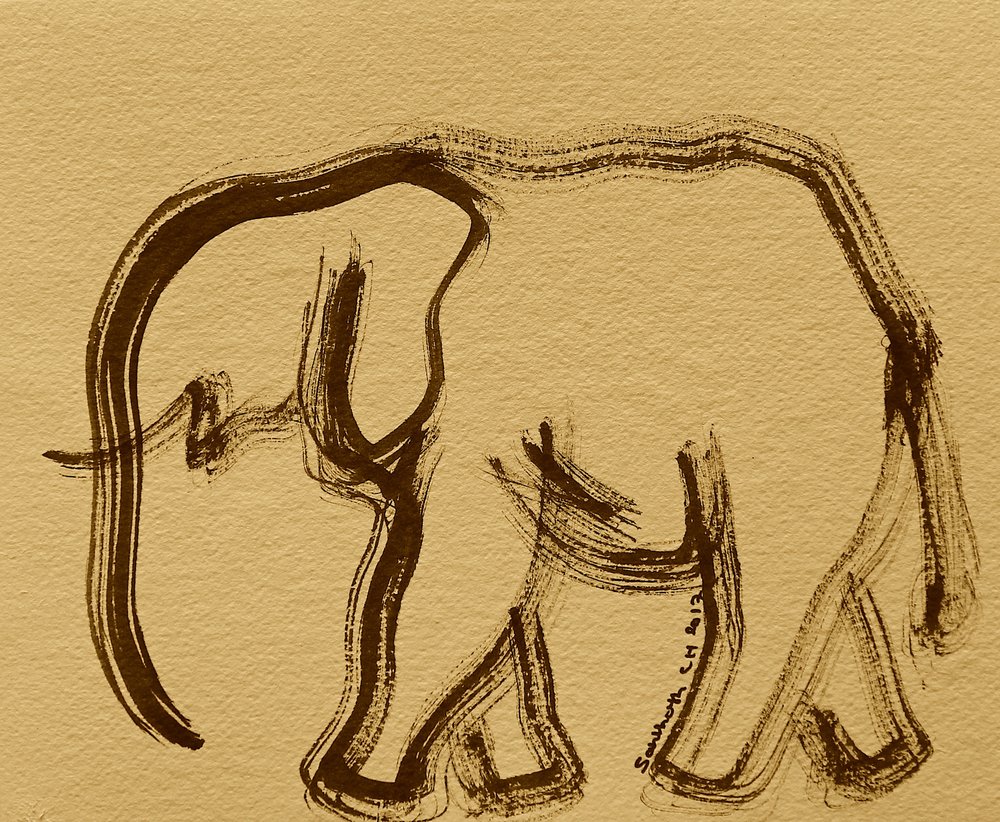 Pinceladas abstractas de elefante de Santhosh ch