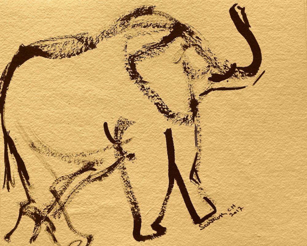 Dibujo abstracto de elefante de Santhosh ch