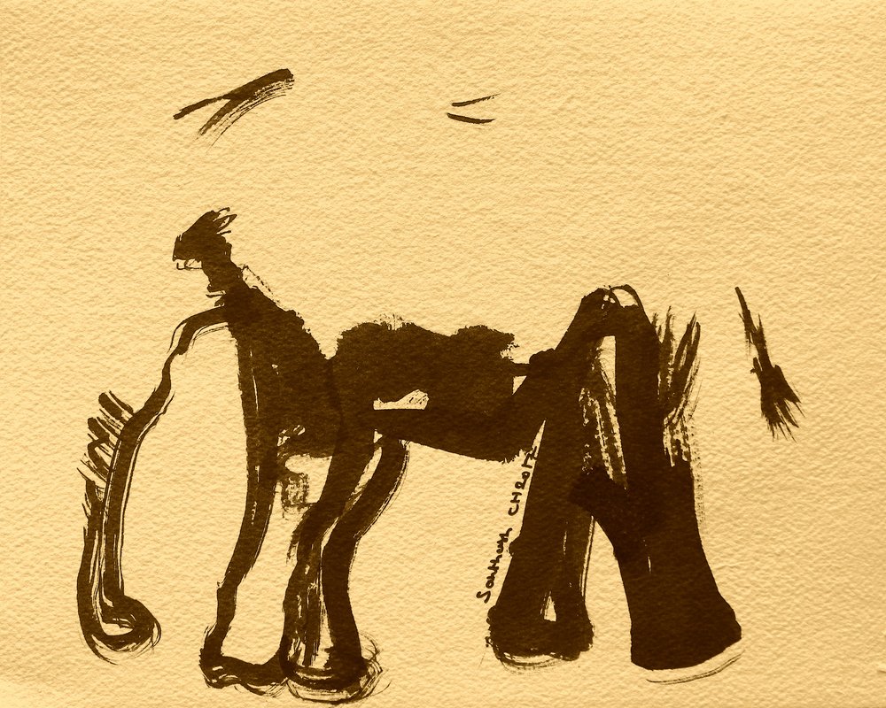 Elefante abstracto a tinta de Santhosh ch