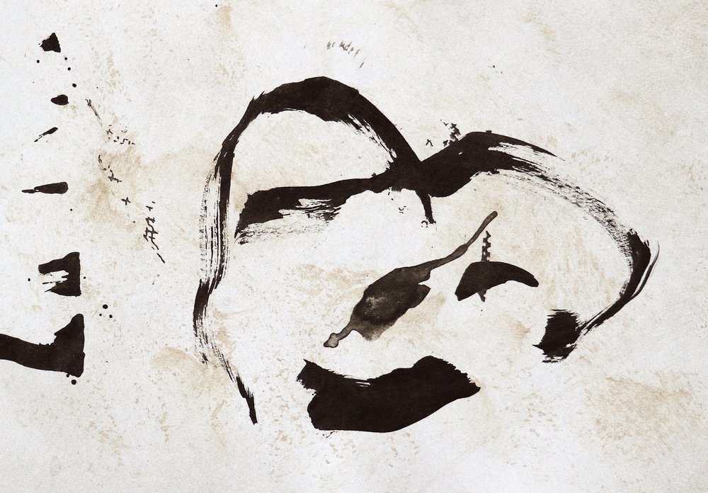 Retrato abstracto a tinta de Santhosh ch