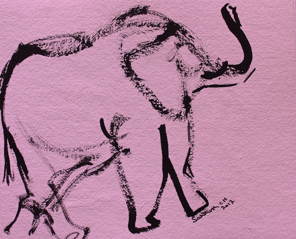 Elefante rosa abstracto de Santhosh ch