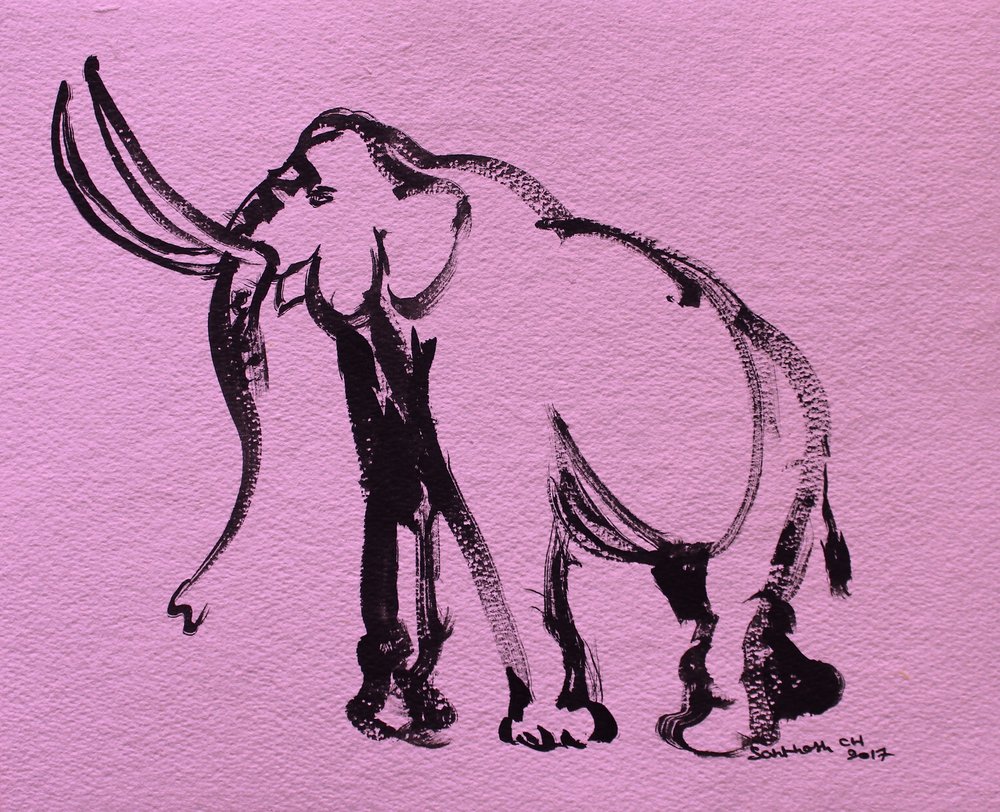 Elefante rosa abstracto de Santhosh ch