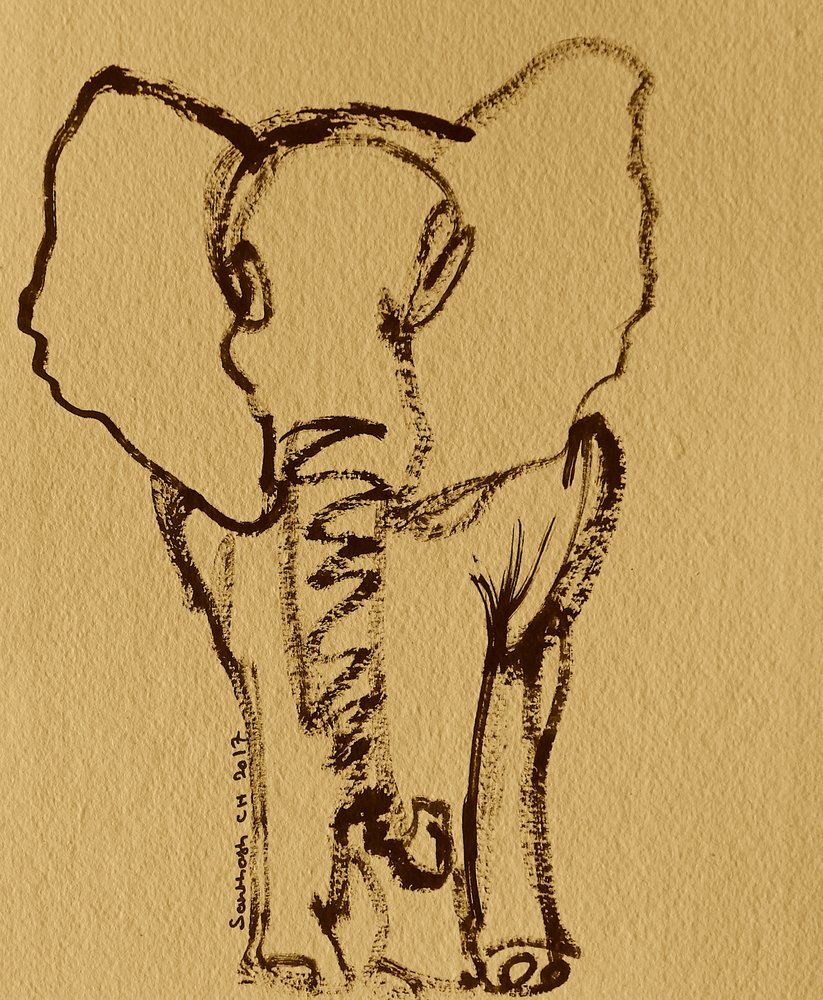 Boceto de un elefante bebé de Santhosh ch