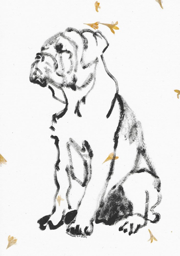 Boceto de cachorro de bulldog de Santhosh ch