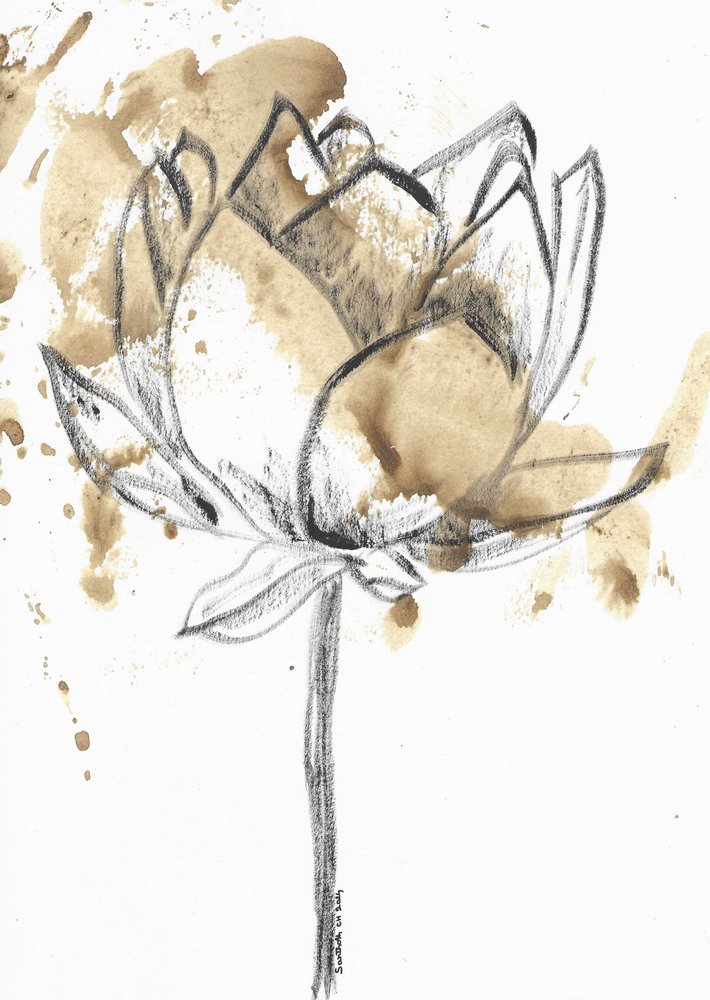 Flor de loto manchada de café de Santhosh ch