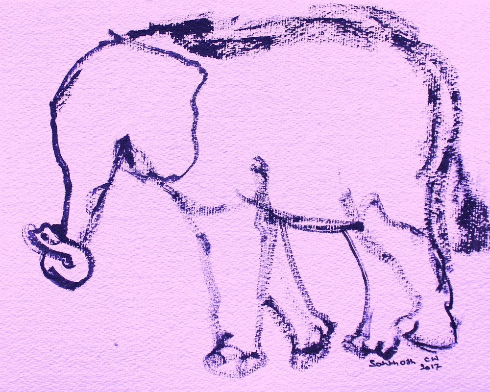 Dibujo de un elefante curioso de Santhosh ch
