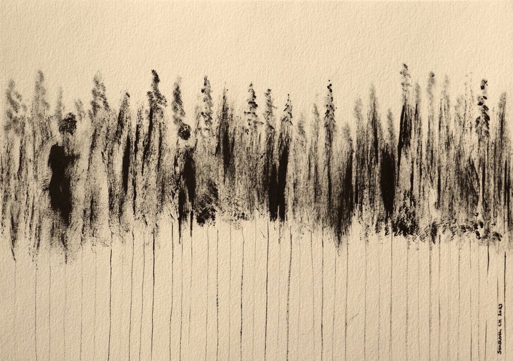 Figuras oscuras del bosque de Santhosh ch