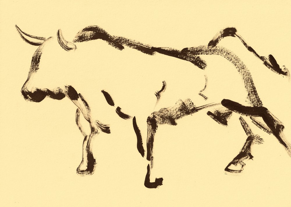 Boceto dinámico de toro de Santhosh ch