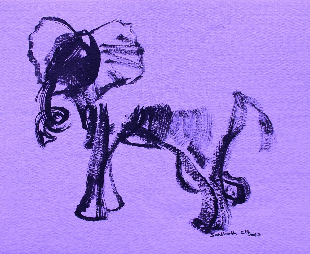 Elefante morado dinámico de Santhosh ch