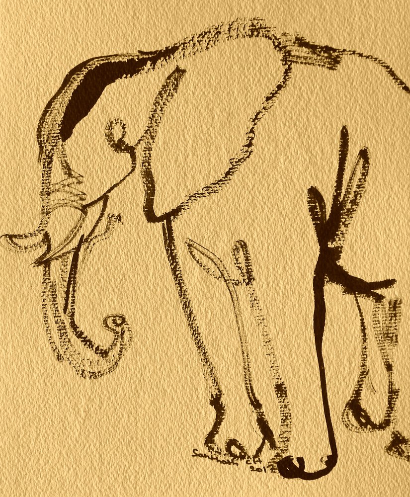 Dibujo elegante de elefante de Santhosh ch