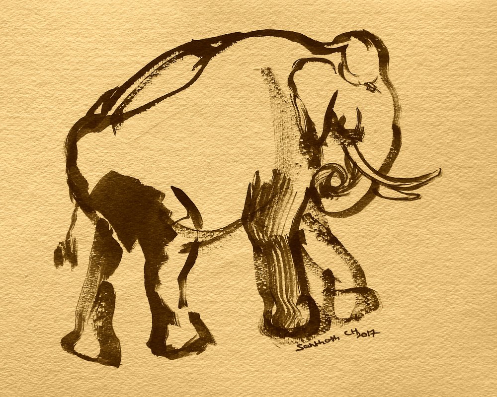 Elegante elefante a tinta de Santhosh ch
